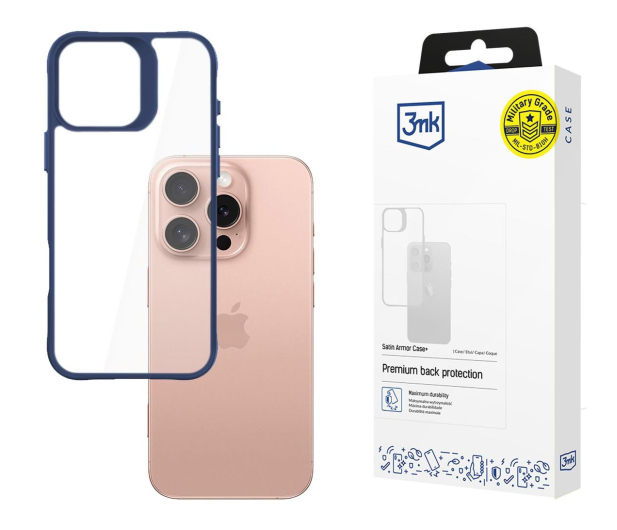 3MK Satin Armor Case+ do iPhone 16 Pro Blue - 1277761 - zdjęcie